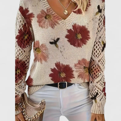 Ivy - Elegant sweater with floral pattern