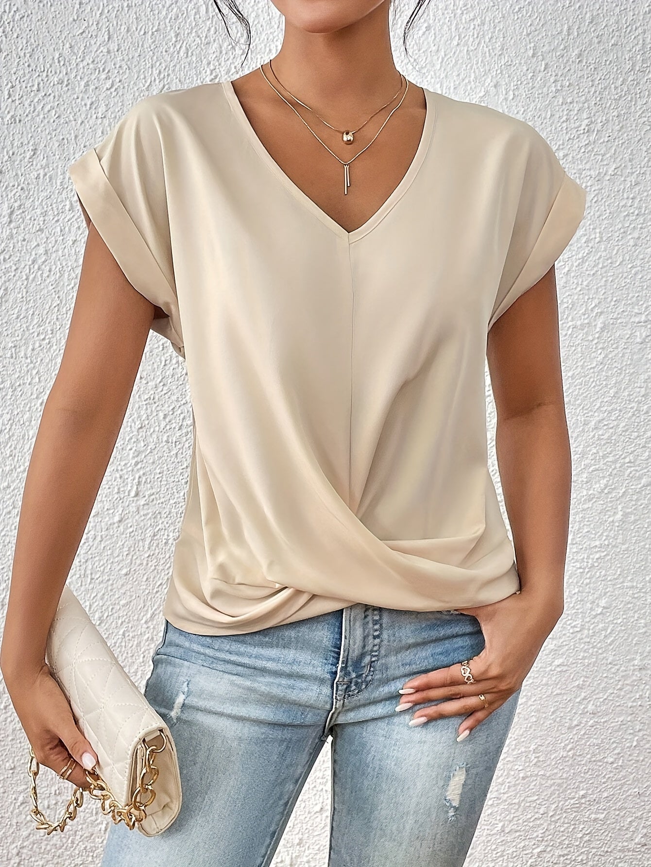Maeve – Twist Front V-Neck Top