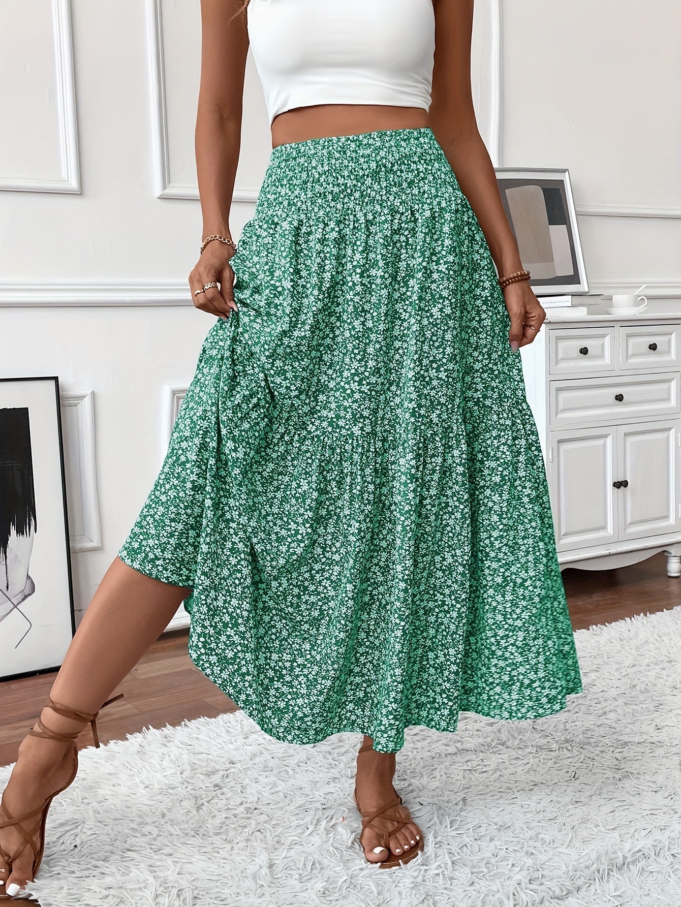 Marnie – Tiered Floral Maxi Skirt