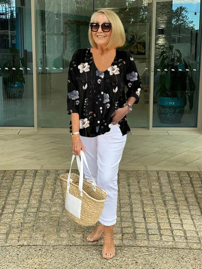 Lualhati – Button-Up Floral Blouse