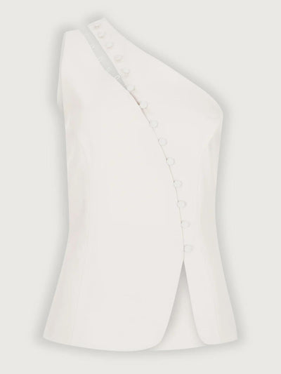 Ella™ One-Shoulder Button Detail Top