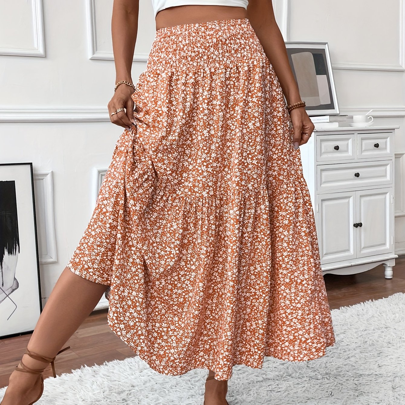 Marnie – Tiered Floral Maxi Skirt