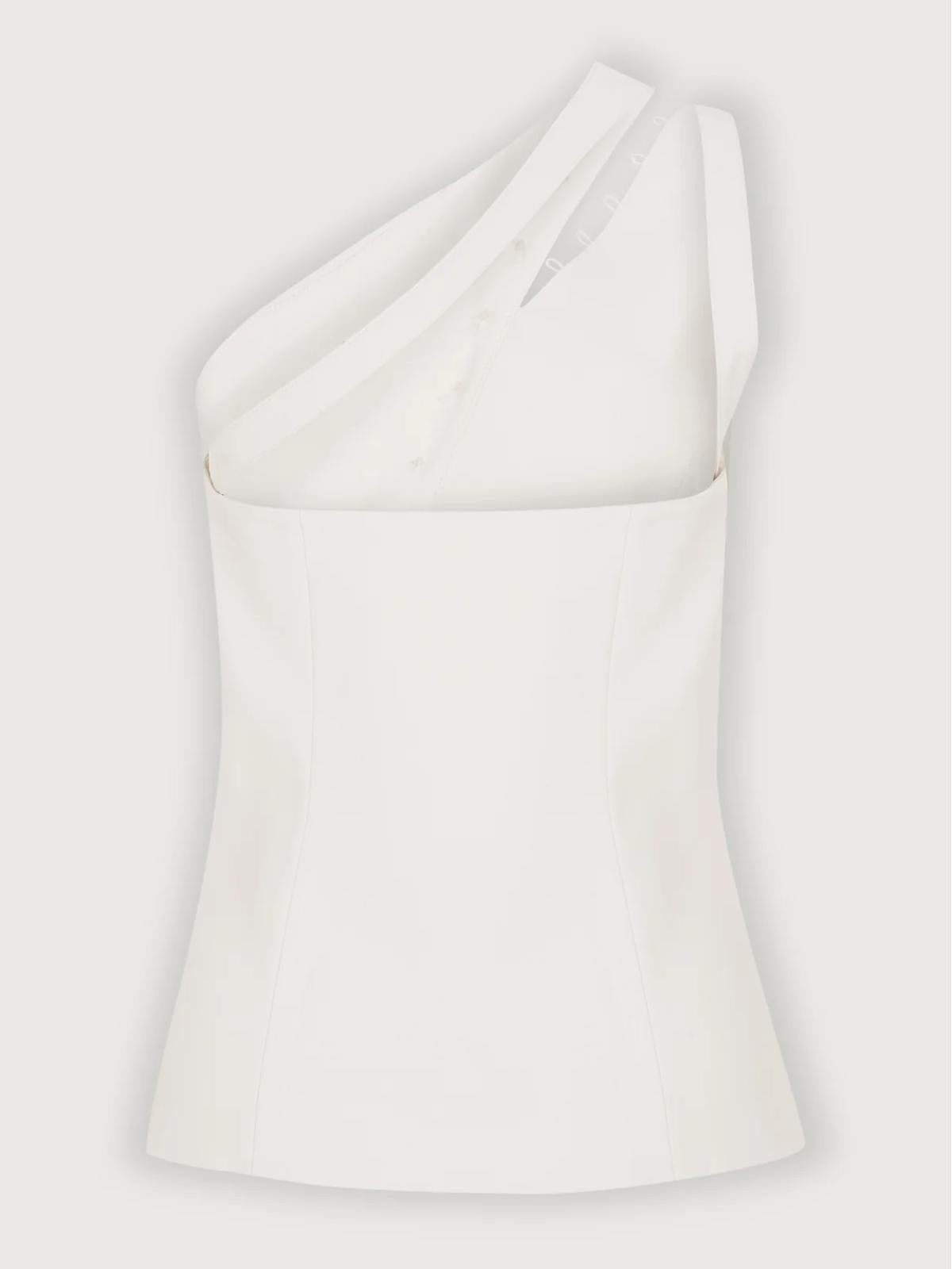 Ella™ One-Shoulder Button Detail Top