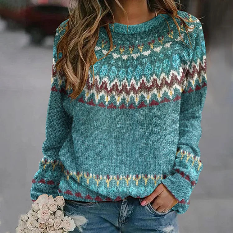 DARYA™ | Boho Wave Knit sweater