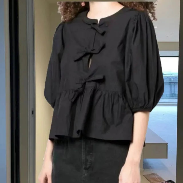 Isabella | Chic Leopard Print Blouse with Puff Sleeves