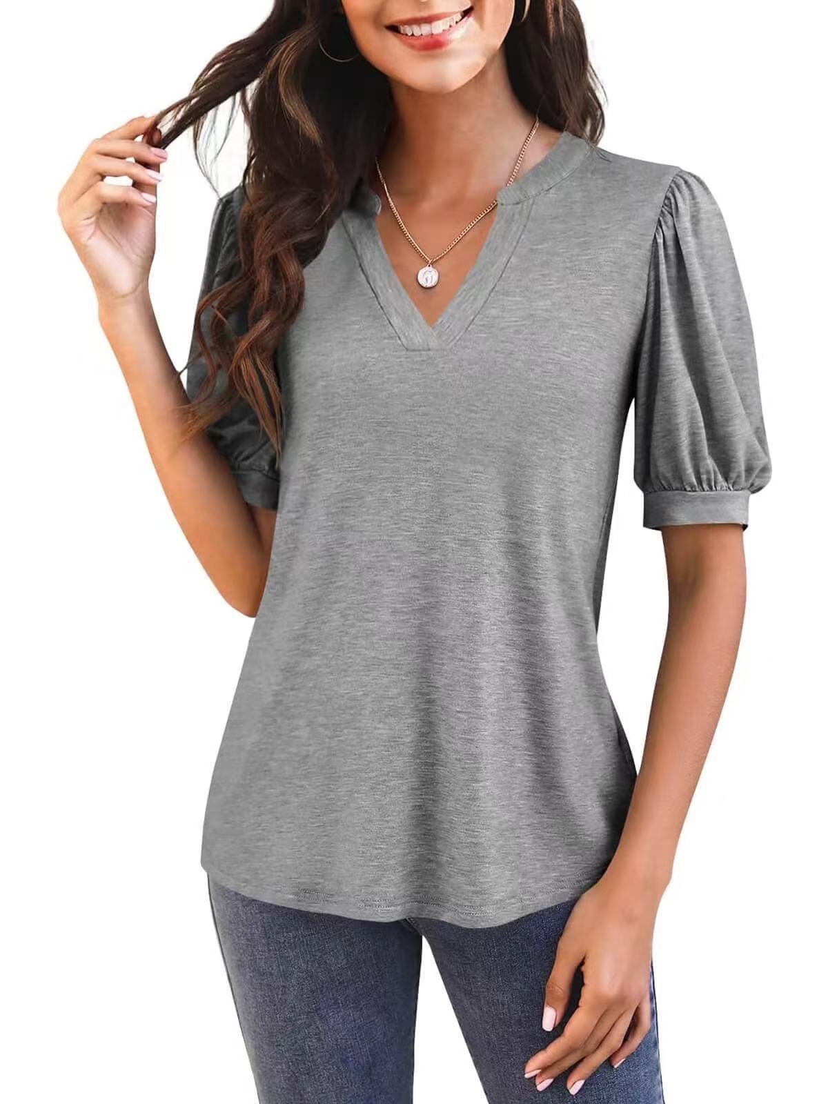 Averyn – Puff Sleeve V-Neck Top
