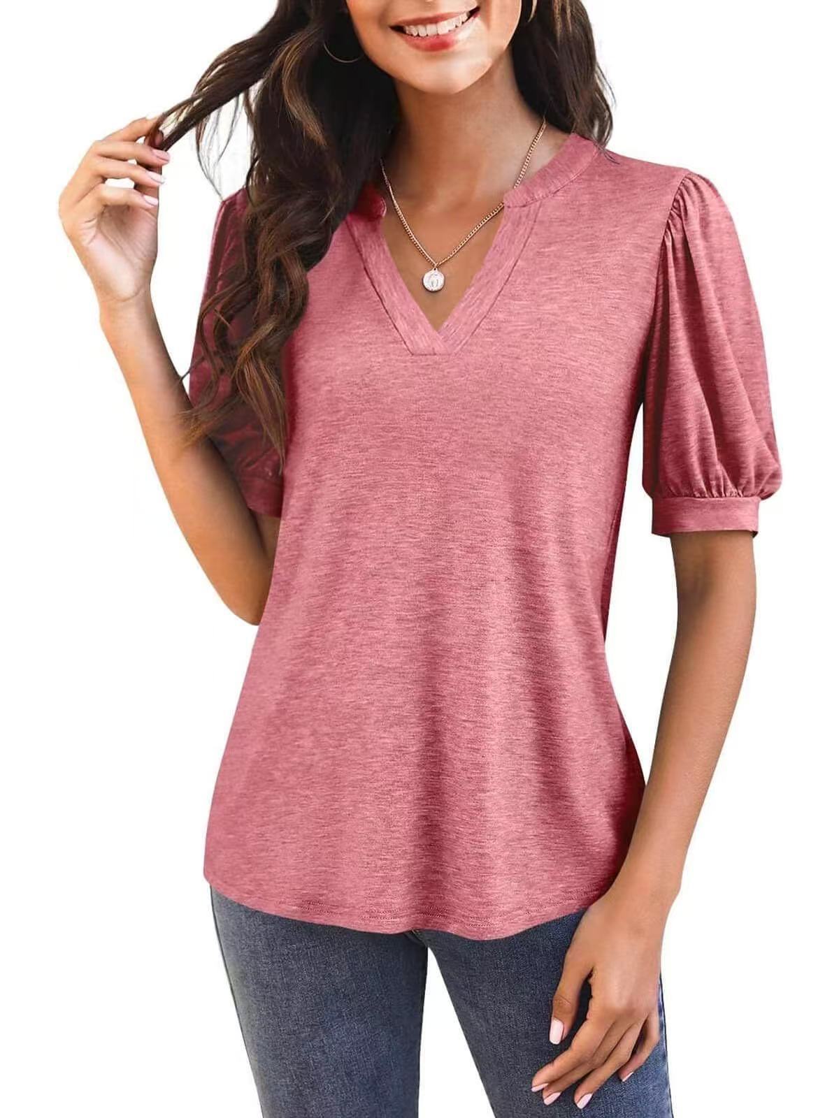 Averyn – Puff Sleeve V-Neck Top