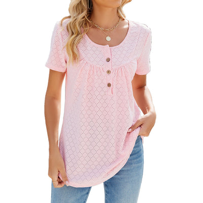 Temilade – Broderie Button Front Top