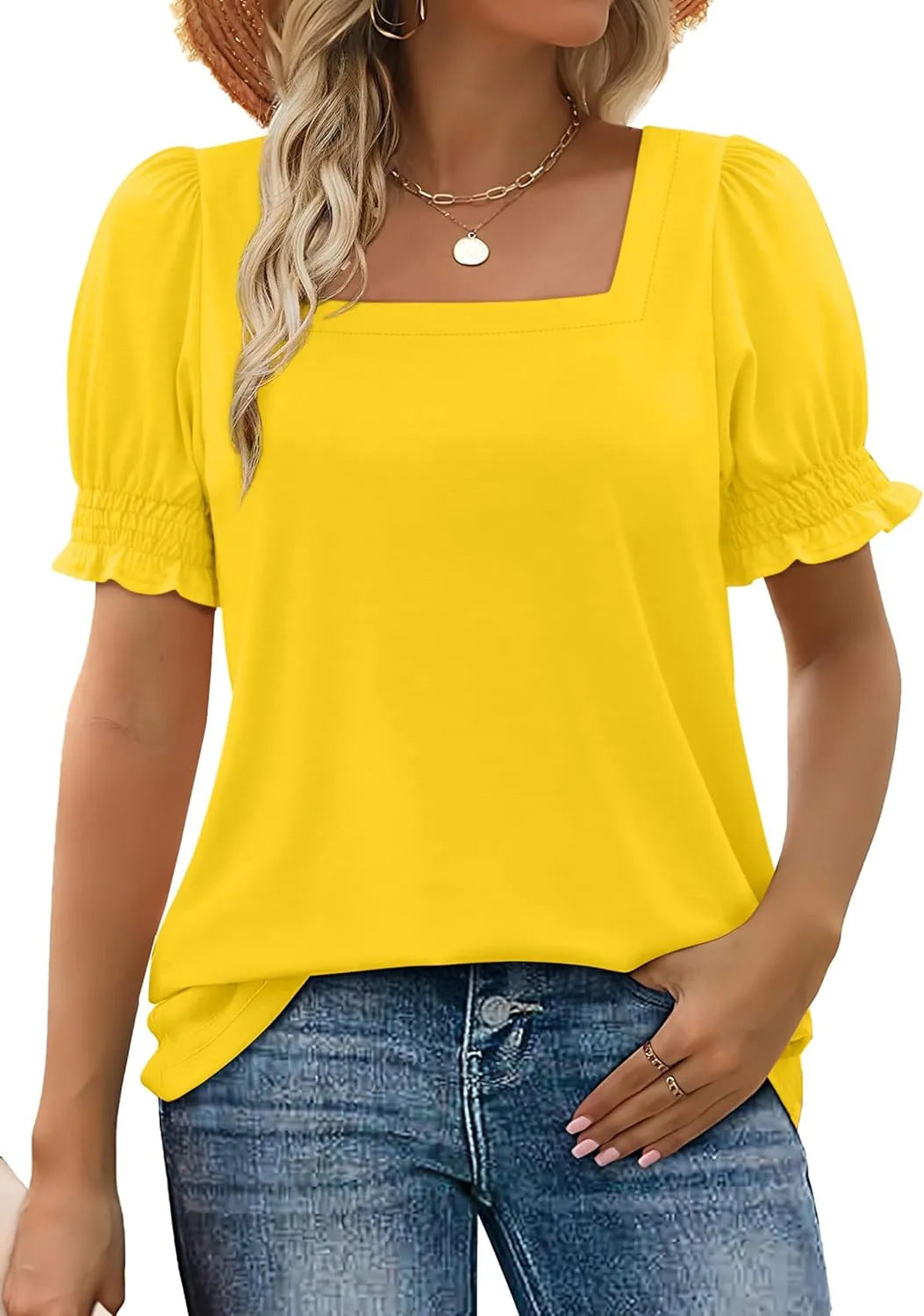 Eira – Square Neck Puff Sleeve Top