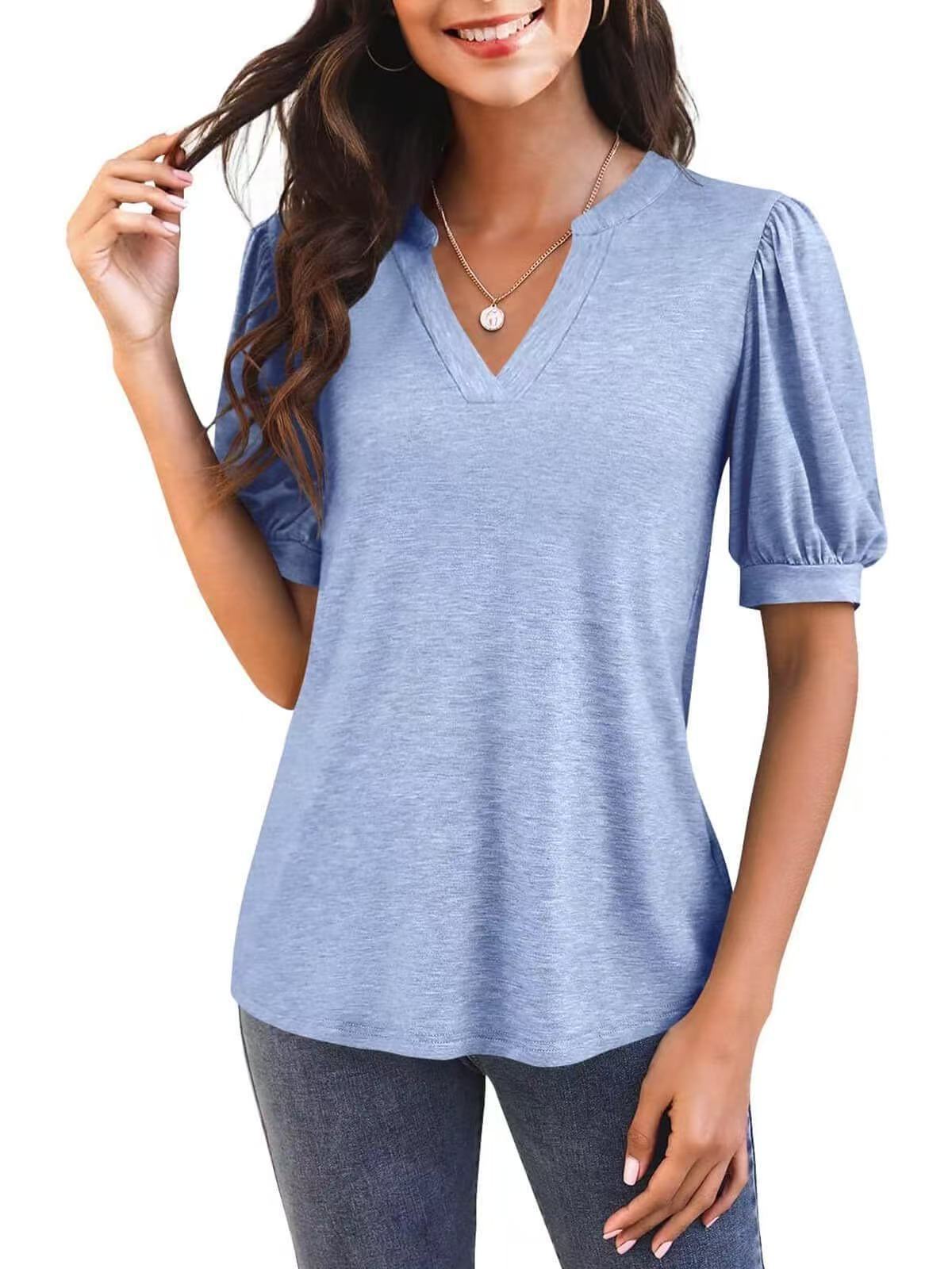 Averyn – Puff Sleeve V-Neck Top