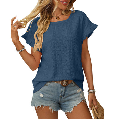 Briony – Broderie Ruffle Sleeve Top