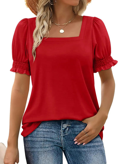 Eira – Square Neck Puff Sleeve Top
