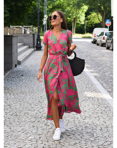 Rosie | Floral Wrap Midi Dress