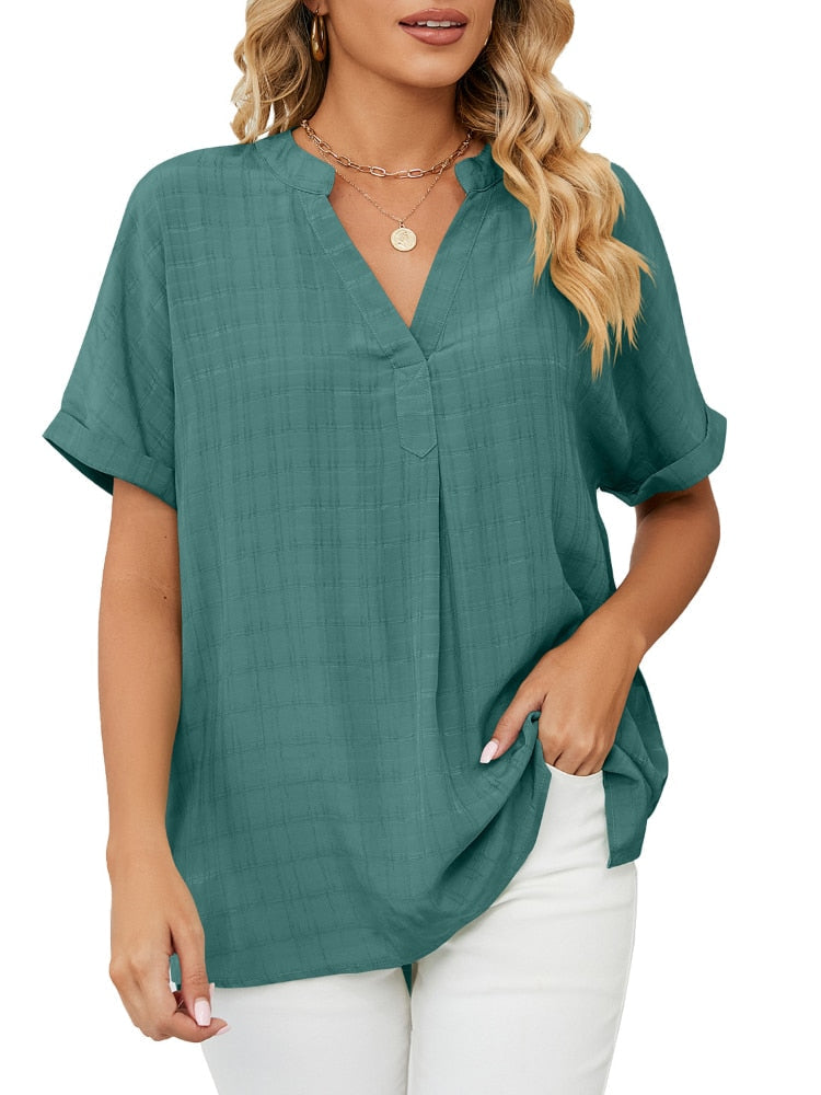 Akiya – Relaxed V-Neck Blouse