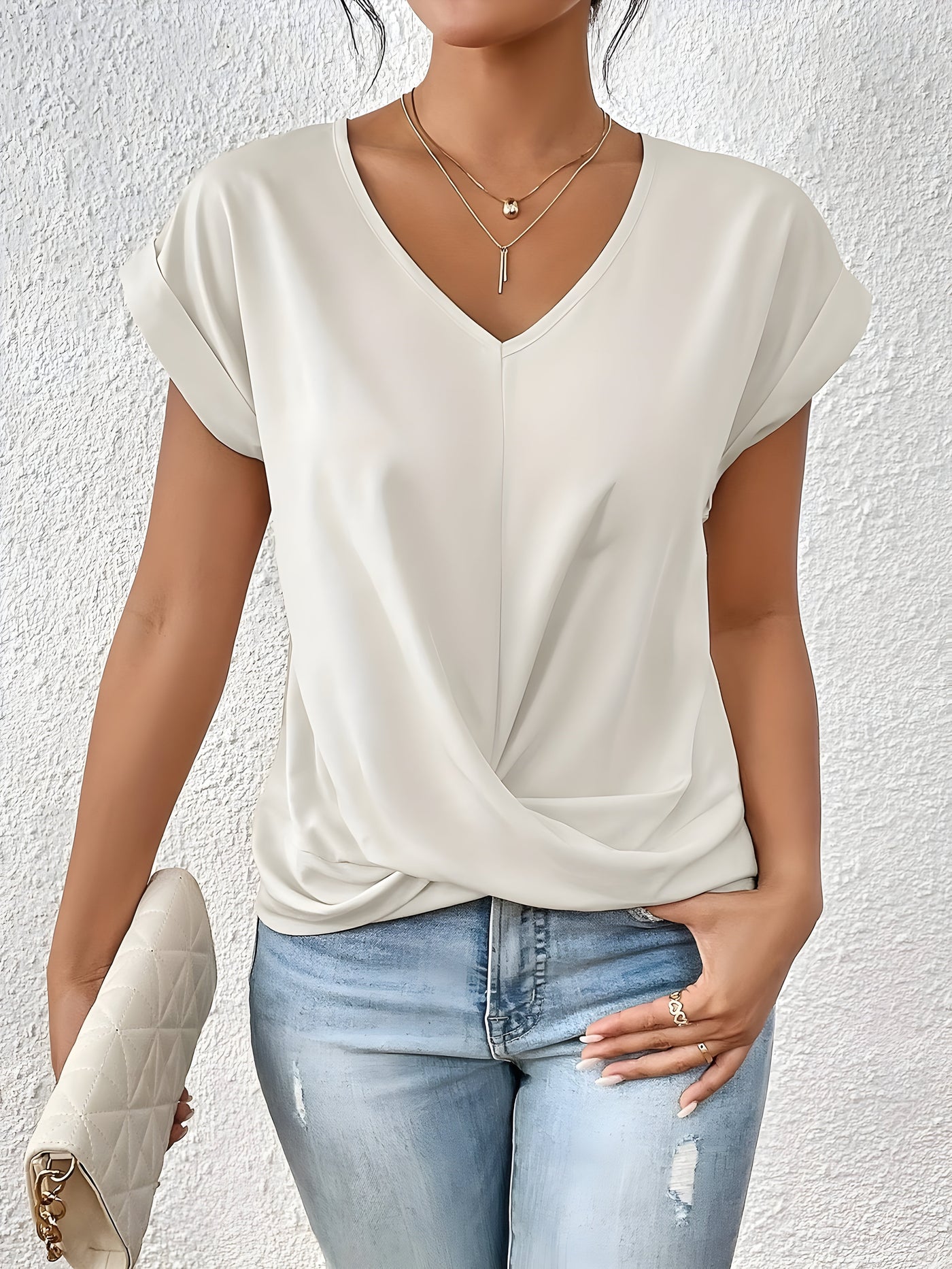 Maeve – Twist Front V-Neck Top