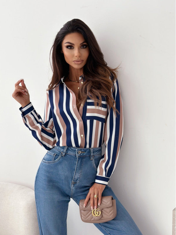 Nina | Elegant Women's Blouse with Satin Print