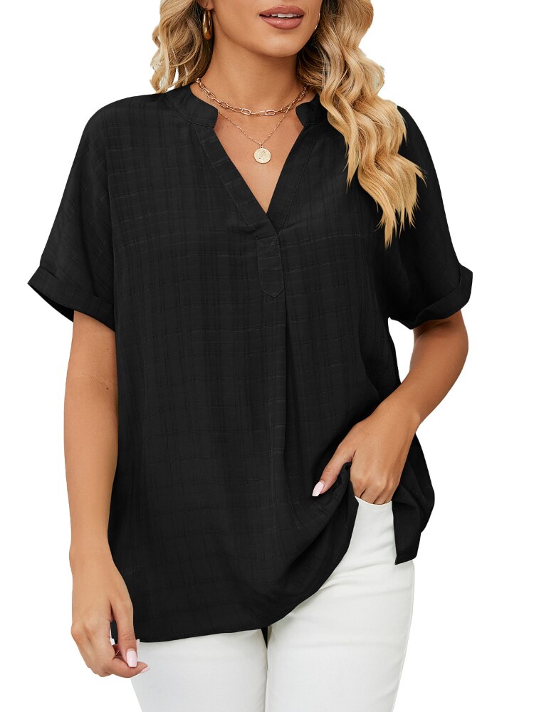 Akiya – Relaxed V-Neck Blouse