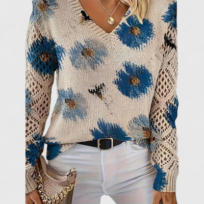 Ivy - Elegant sweater with floral pattern